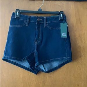 High waist denim short